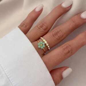 Anillo Floral Breeze Turquesa