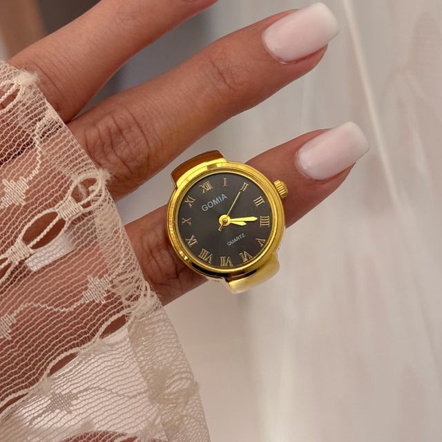 Anillo Reloj Sigillo Gold Black
