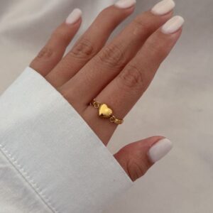 Anillo Rotating Heart Gold
