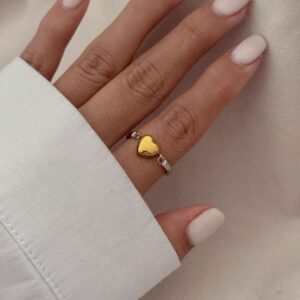 Anillo Rotating Heart Silver