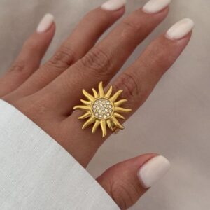 Anillo Sun Pearly Gold