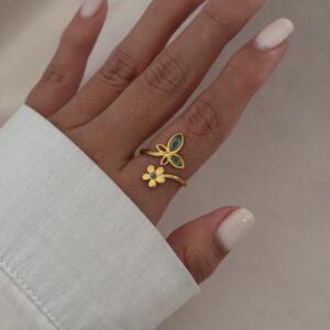 Anillo  Flor Falena Green