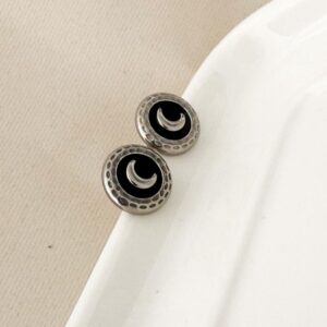Aretitos Lunita Silver & Black.