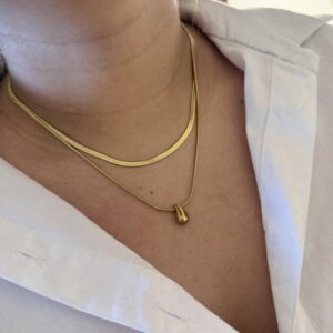 Collar Doble Gotita Gold