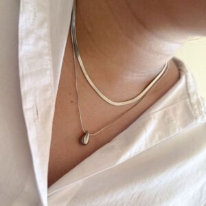 Collar Doble Gotita Silver