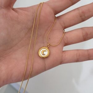 Collar Lunita Gold White
