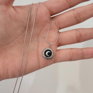 Collar Lunita Silver Black.