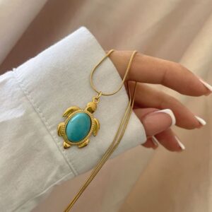 Collar Turtle Celeste