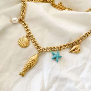 Collar multicharm Aqua