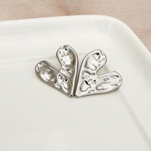 Pendientes Maxi Corazon Silver.