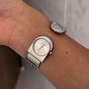 Reloj Brasalete Velluto Silver White